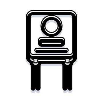 Electrical component flat icon with outline and shadow Stock Illustration