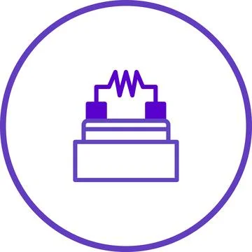 Electrical component icon in vector format presents a stylized circuit design Stock Illustration