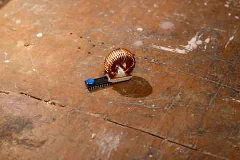 Electrical component snail steampunk like Stock Photos