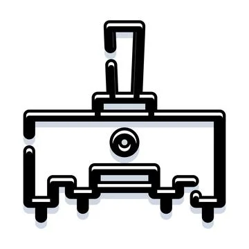 Electrical component toggle switch icon with connector pins Stock Illustration