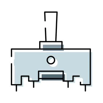 Electrical component toggle switch outline vector illustration Stock Illustration