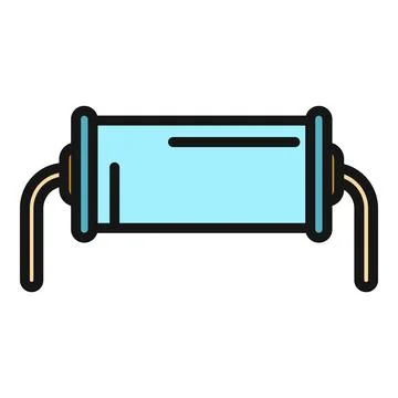 Electrical component vector icon representing resistor or capacitor Stock Illustration