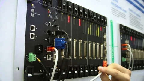 Electrical components of equipment control of thermal power plant. HD Stock Footage 75239517