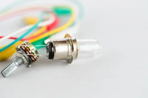 Electrical components on white background Stock Photos