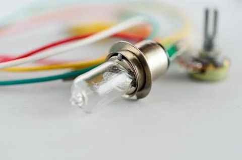 Electrical components on white background Stock Photos