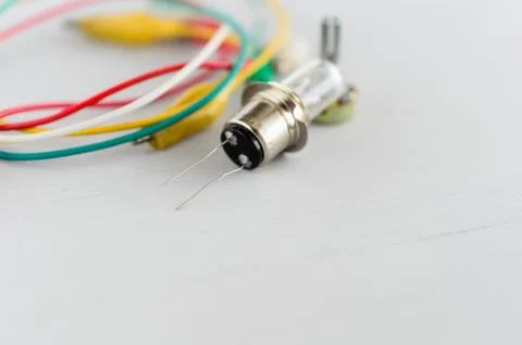 Electrical components on white background Stock Photos