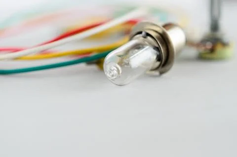 Electrical components on white background Stock Photos