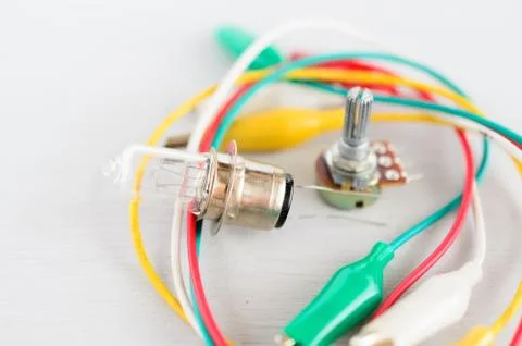 Electrical components on white background Stock Photos