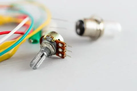 Electrical components on white background Stock Photos