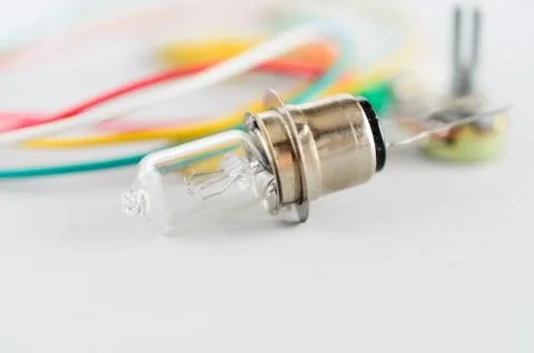 Electrical components on white background Stock Photos