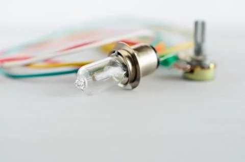 Electrical components on white background Stock Photos