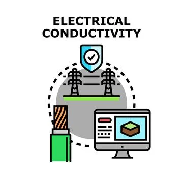 Electrical conductivity concept with power lines and wire Stock Illustration