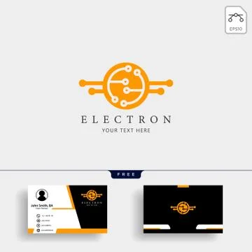 Electrical connection technology logo template with business card design Stock-Illustration