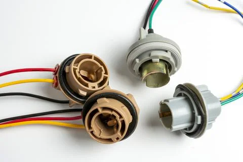 Electrical connector for connecting devices on a white background Stock Photos