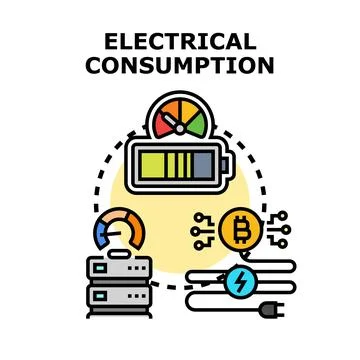 Electrical consumption and energy usage concept Stock Illustration