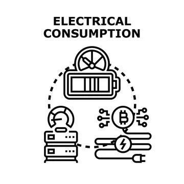 Electrical consumption and energy usage concept Stock Illustration