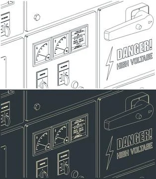 Electrical control panel board Illustrazione stock