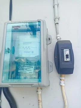 Electrical control panel box Foto stock