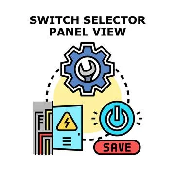 Electrical control panel configuring power system settings Stock Illustration