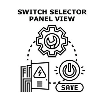 Electrical control panel configuring power system settings Stock Illustration