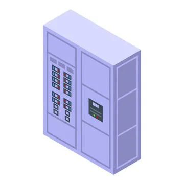 Electrical control panel displaying data with buttons and lights Stock Illustration