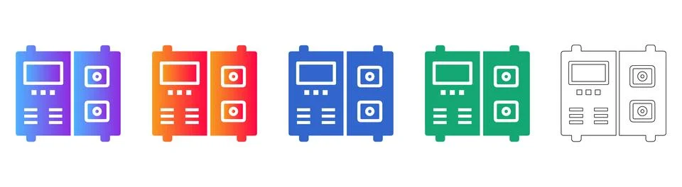 Electrical Control Panel Icons Set イラスト素材