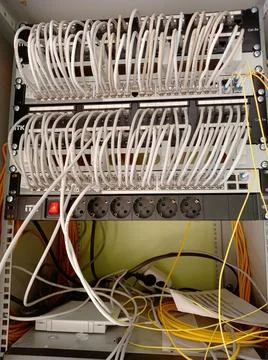 Electrical control panel, industrial electrical equipment. Stock Photos