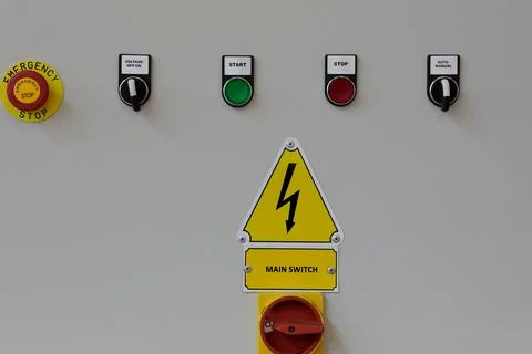 Electrical control panel of industrial machine Stock Photos