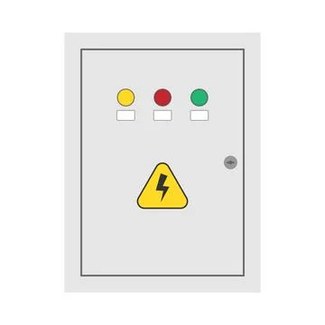 Electrical control panel isolated on a white background Stock Illustration