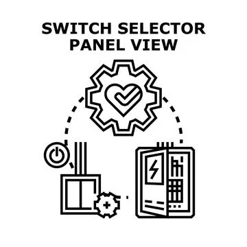 Electrical control panel managing power selection process Stock Illustration