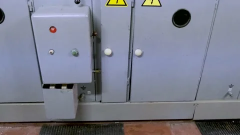 Electrical control panel in substation in manufacturing industrial plant Stock Footage 140851885
