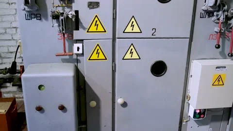 Electrical control panel in substation in manufacturing industrial plant 스톡 동영상 140852233