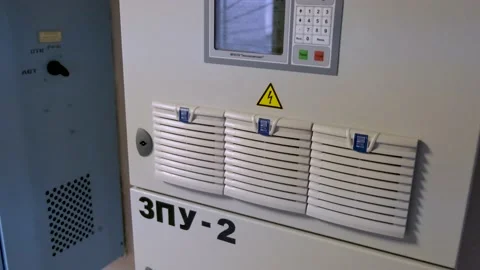 Electrical control panel in substation in manufacturing industrial plant Video stock 140854655