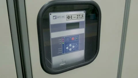 Electrical control panel in substation in manufacturing industrial plant Stock Footage 140855435