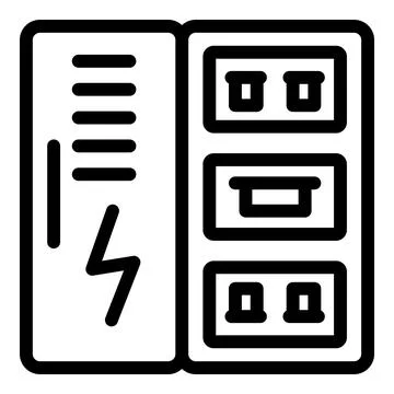 Electrical control panel with wires and switches for managing power supply Stock Illustration