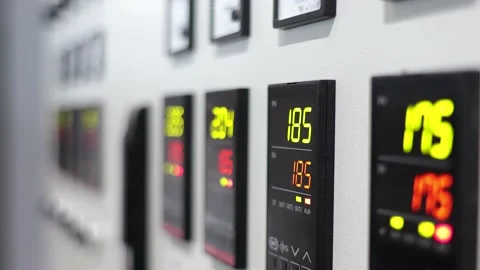 Electrical control room in industrial building Factory Stock Footage 151398718