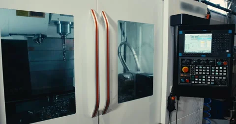 Electrical control room in industrial building Factory Stock Footage 233990120