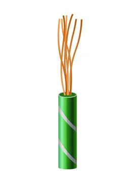 Electrical copper cable. Electric wire. Connection power cable power in Stock Illustration