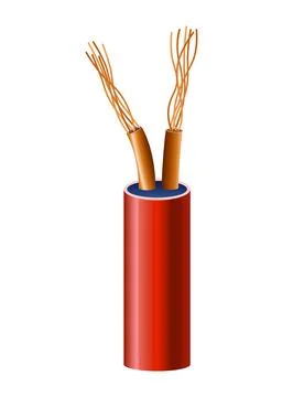 Electrical copper cable. Electric wire. Connection power cable power in Stock Illustration