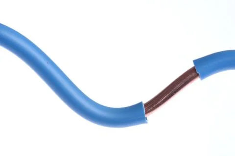 Electrical copper cable wire stripped Stock Photos