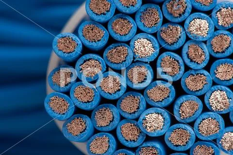 Electrical copper power supply cable Stock Photos