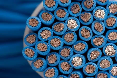Electrical copper power supply cable Foto stock