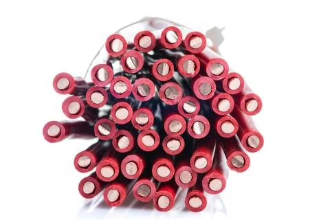 Electrical copper wire cross section isolated on white Stock Photos