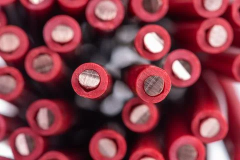 Electrical copper wire cross section Stock Photos