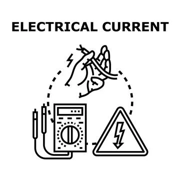 Electrical current danger and measurement concept Illustrazione stock