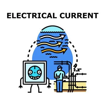 Electrical current energy flow concept illustration Stock Illustration
