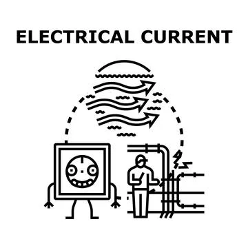 Electrical current energy flow concept illustration Stock Illustration