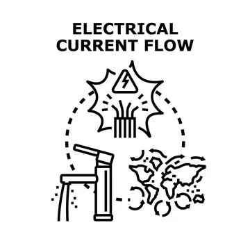 Electrical current flow global distribution network Stock Illustration