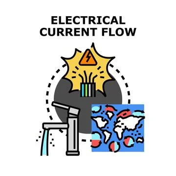 Electrical current flow global distribution network Stock Illustration