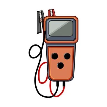 Electrical current voltage tester measuring power electricity Stock Illustration
